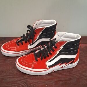Vans Racing Red and Black Sk8-Hi Bolt Sneakers
